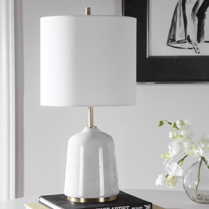 Uttermost 28332-1 One Light Table Lamp, Brushed Light Brass