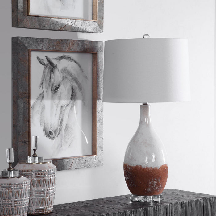 Uttermost 28339-1 One Light Table Lamp, Brushed Nickel