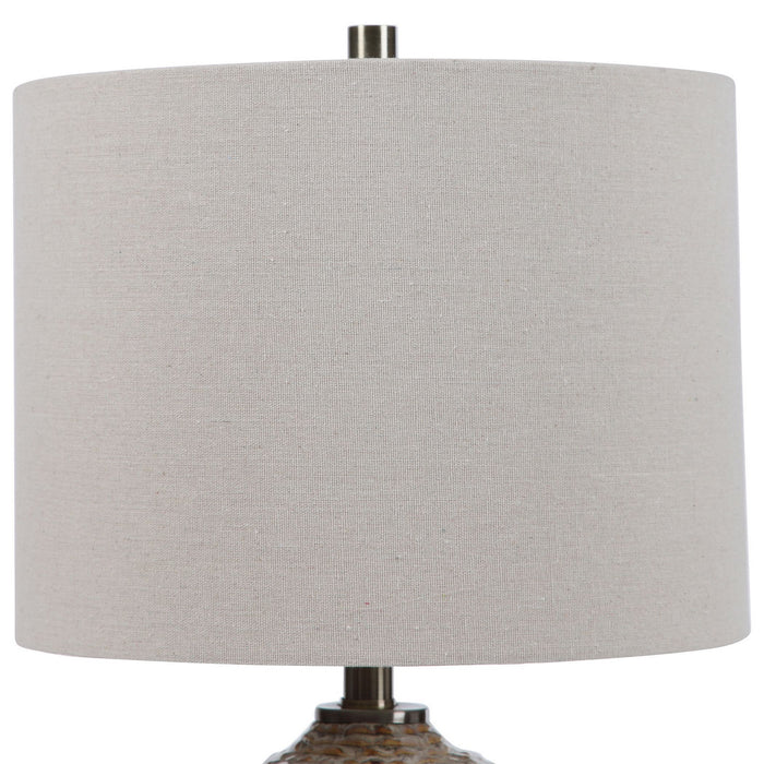 Uttermost 28343-1 One Light Table Lamp, Brushed Brass