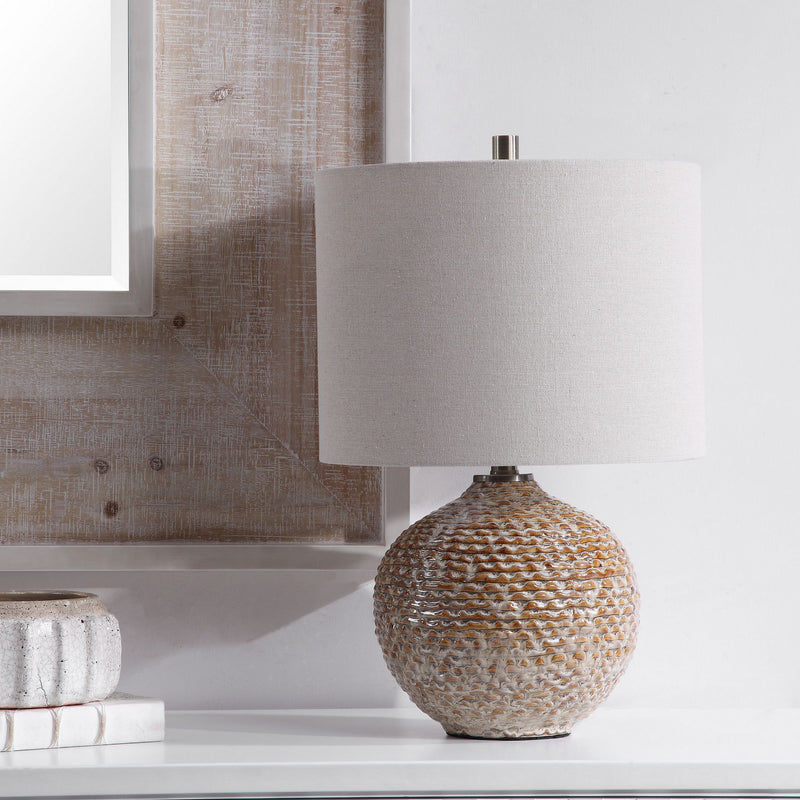Uttermost 28343-1 One Light Table Lamp, Brushed Brass