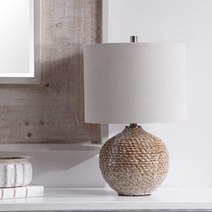 Uttermost 28343-1 One Light Table Lamp, Brushed Brass