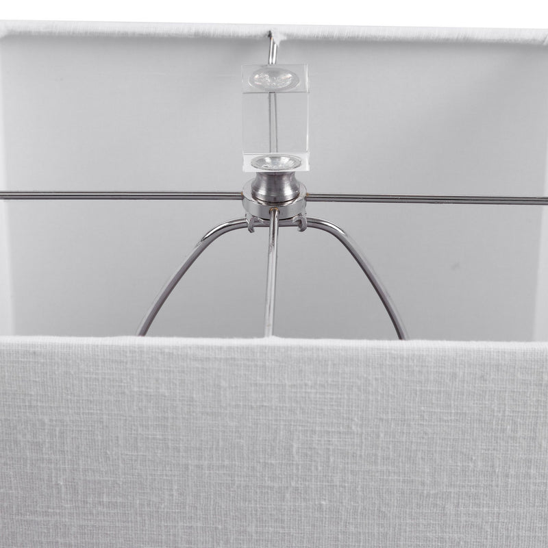 Uttermost 28348-1 One Light Buffet Lamp, Brushed Nickel