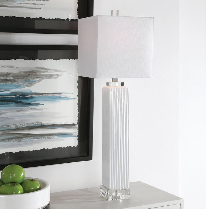 Uttermost 28348-1 One Light Buffet Lamp, Brushed Nickel