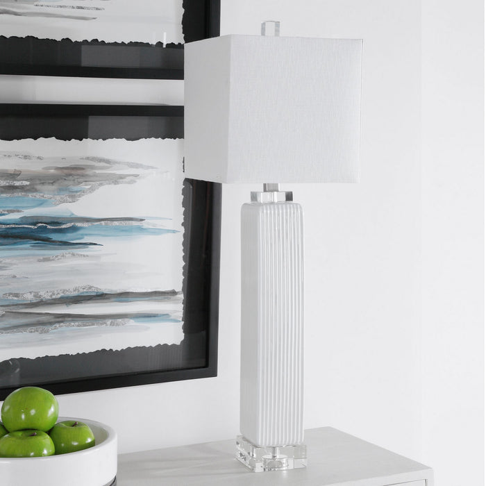Uttermost 28348-1 One Light Buffet Lamp, Brushed Nickel