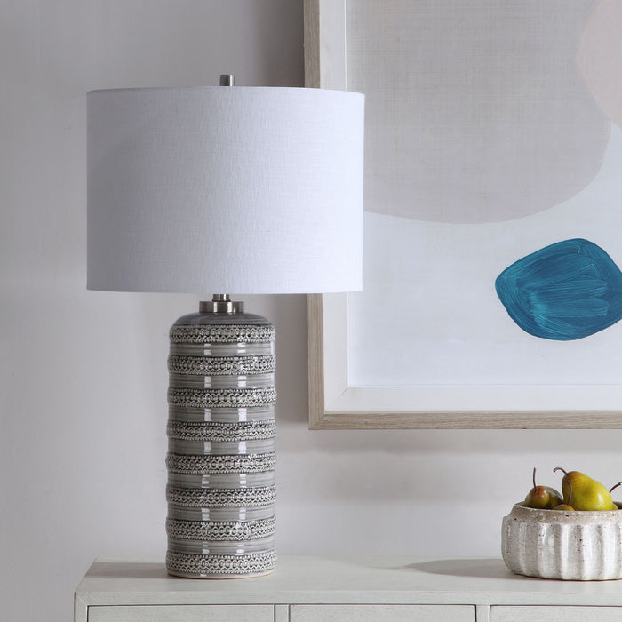 Uttermost 28354-1 One Light Table Lamp, Brushed Nickel