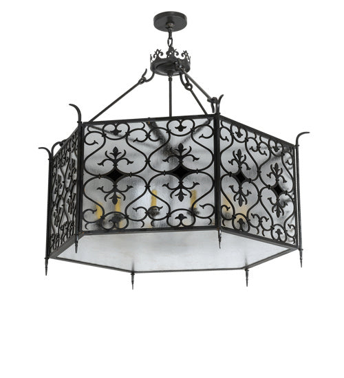 Meyda Tiffany 214179 12 Light Pendant, Hand Rubbed Iron