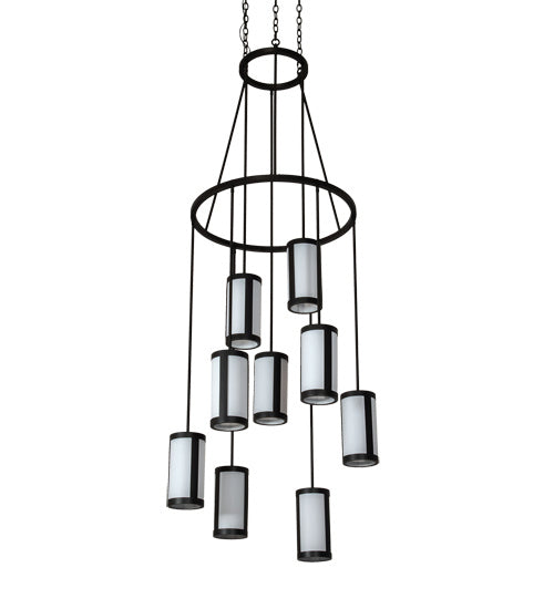 Meyda Tiffany 215598 Nine Light Chandelier, Wrought Iron