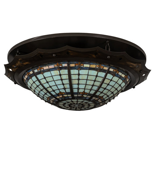 Meyda Tiffany 219713 Four Light Flushmount, Antique Copper And Timeless Bronze
