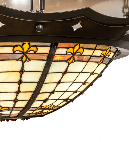 Meyda Tiffany 219713 Four Light Flushmount, Antique Copper And Timeless Bronze