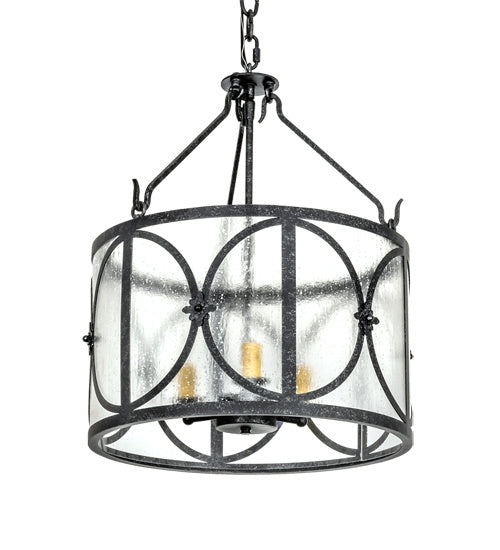 Meyda Tiffany 221458 Three Light Pendant, Gun Metal