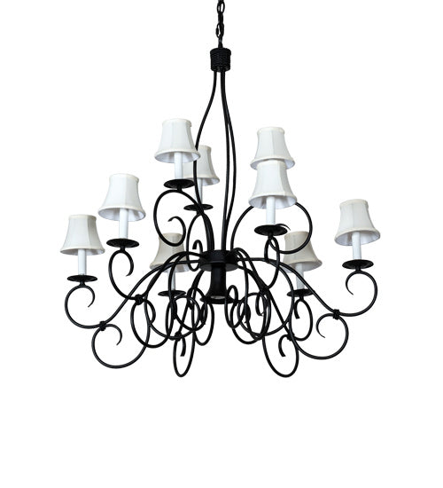 Meyda Tiffany 221766 Ten Light Chandelier, Blackwash