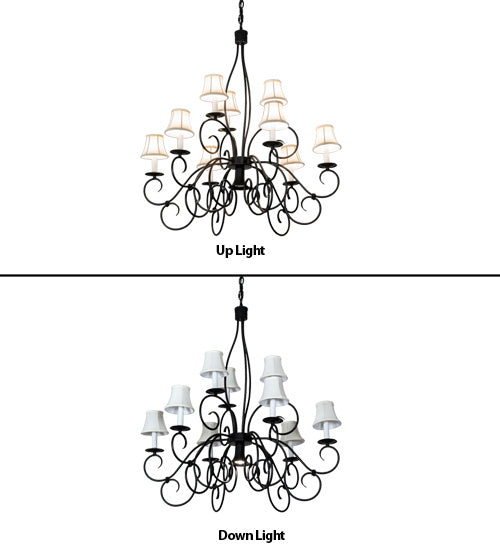 Meyda Tiffany 221766 Ten Light Chandelier, Blackwash
