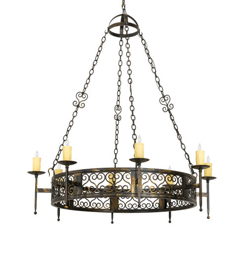 Meyda Tiffany 222724 Eight Light Chandelier, Antique Black
