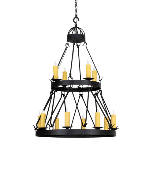 Meyda Tiffany 225000 12 Light Chandelier, Old Wrought Iron
