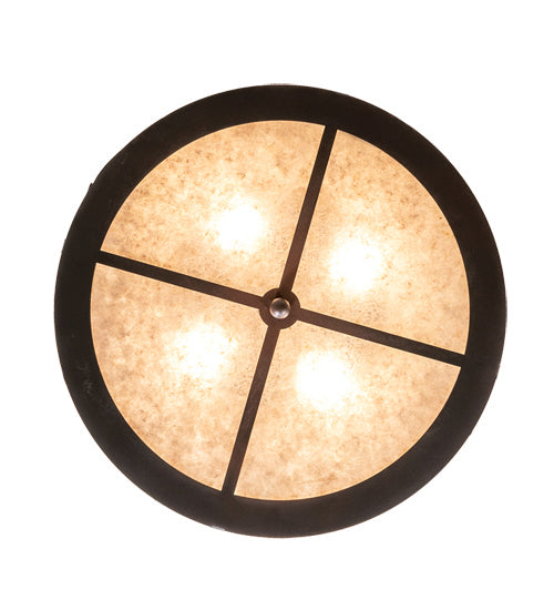Meyda Tiffany 225429 Four Light Flushmount, Wrought Iron On Rust