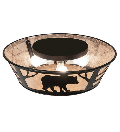 Meyda Tiffany 225872 Four Light Flushmount, Textured Black