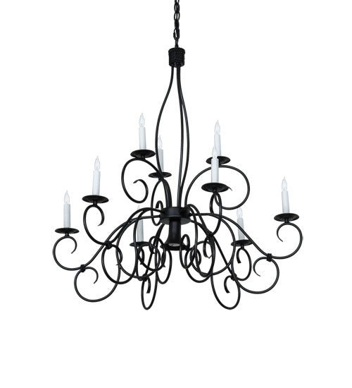 Meyda Tiffany 227102 Ten Light Chandelier, Blackwash