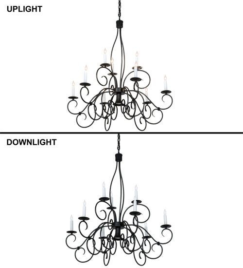 Meyda Tiffany 227102 Ten Light Chandelier, Blackwash
