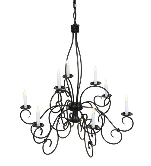 Meyda Tiffany 227102 Ten Light Chandelier, Blackwash