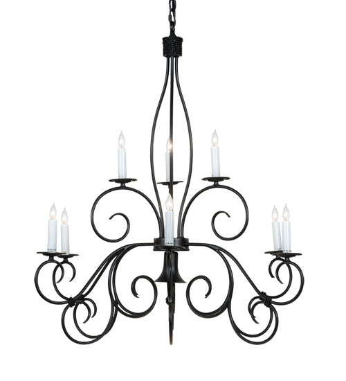 Meyda Tiffany 227102 Ten Light Chandelier, Blackwash