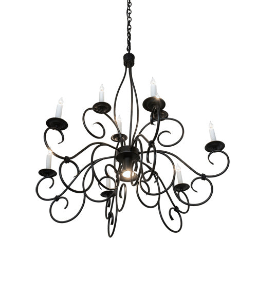 Meyda Tiffany 227102 Ten Light Chandelier, Blackwash