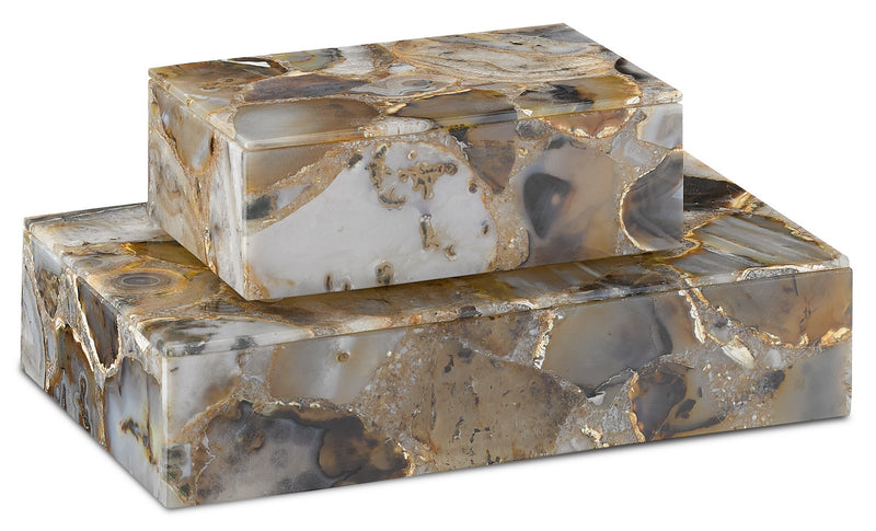 Currey and Company 1200-0173 Box, Black Agate