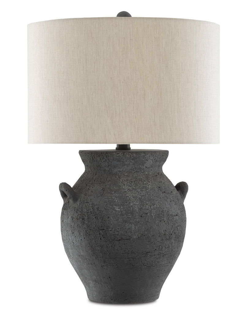 Currey and Company 6000-0537 One Light Table Lamp, Black Ash/Satin Black