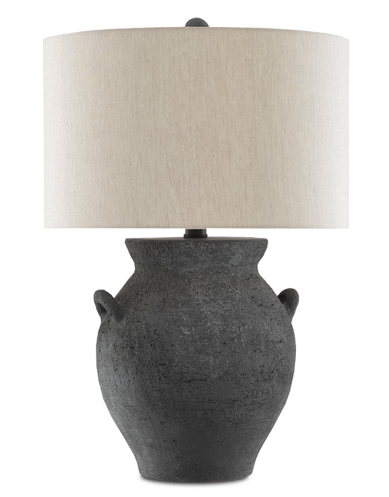 Currey and Company 6000-0537 One Light Table Lamp, Black Ash/Satin Black