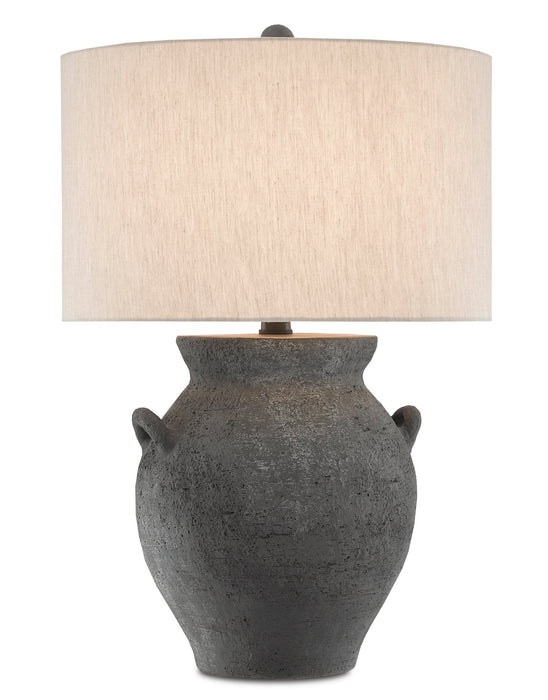 Currey and Company 6000-0537 One Light Table Lamp, Black Ash/Satin Black
