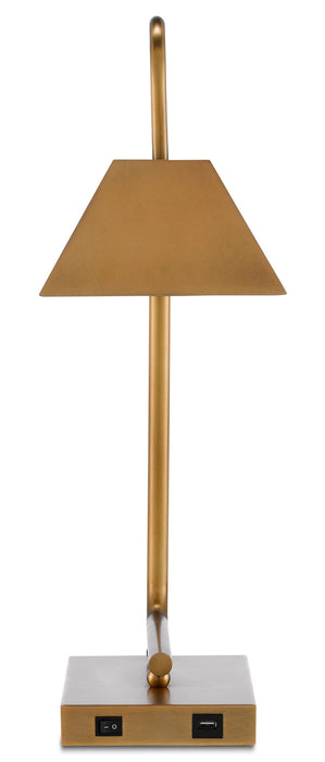 Currey and Company 6000-0565 Two Light Table Lamp, Light Antique Brass