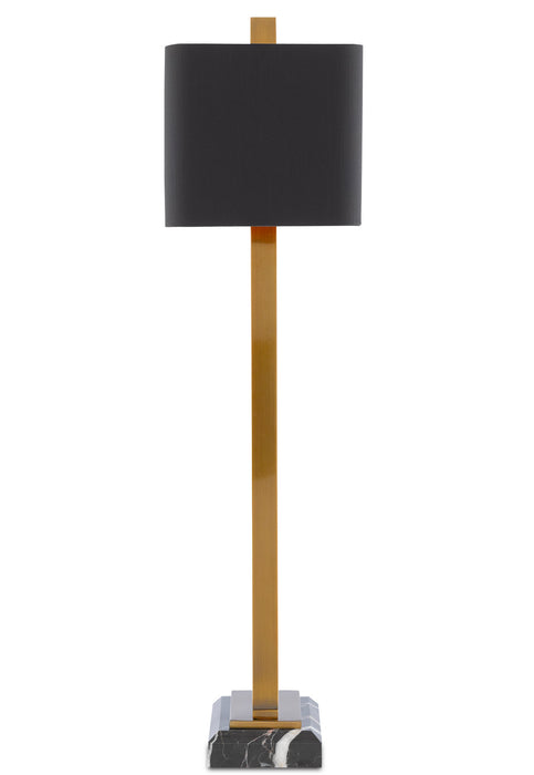 Currey and Company 6000-0566 Two Light Table Lamp, Antique Brass/Black