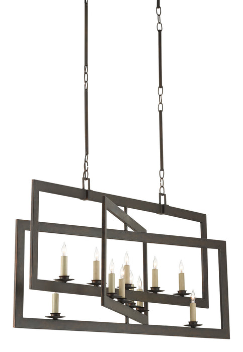 Currey and Company 9000-0525 11 Light Chandelier, Bronze Gold