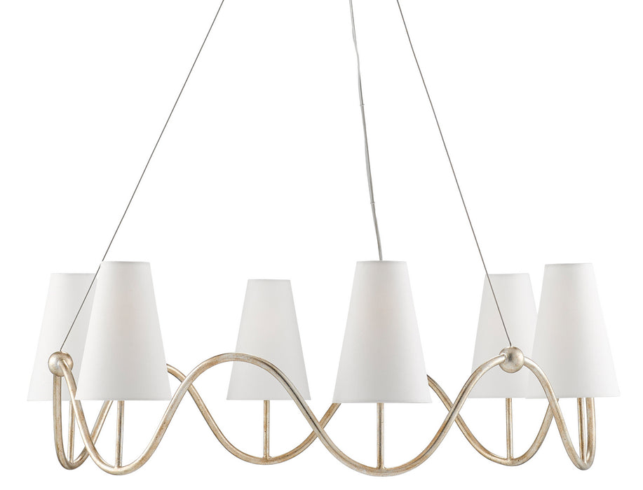 Currey and Company 9000-0526 Six Light Chandelier, Silver Granello