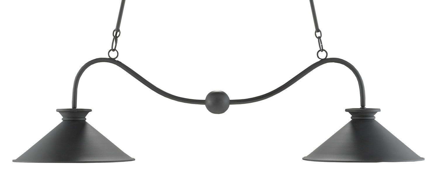 Currey and Company 9000-0533 Two Light Chandelier, Black Bronze/Sugar White