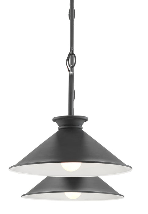 Currey and Company 9000-0533 Two Light Chandelier, Black Bronze/Sugar White