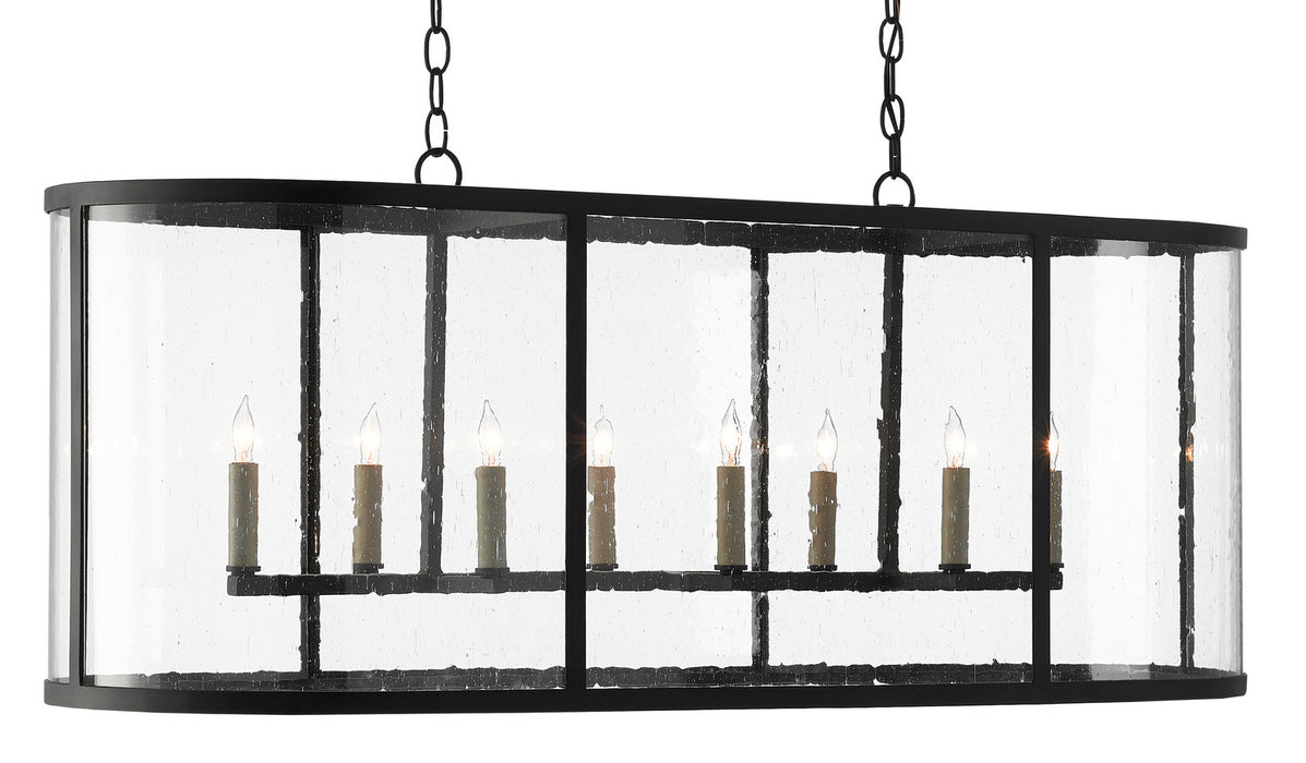 Currey and Company 9000-0551 Eight Light Chandelier, Antique Black