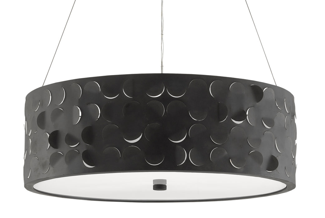 Currey and Company 9000-0556 Three Light Chandelier, Blacksmith/Sugar White