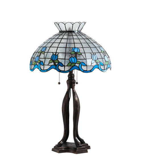 Meyda Tiffany 140466 Three Light Table Lamp, Mahogany Bronze