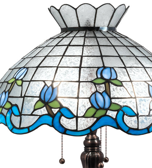 Meyda Tiffany 140466 Three Light Table Lamp, Mahogany Bronze