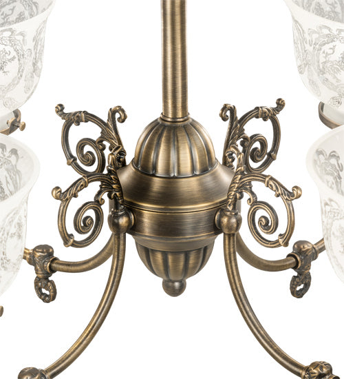 Meyda Tiffany 185605 Four Light Chandelier, Antique Brass