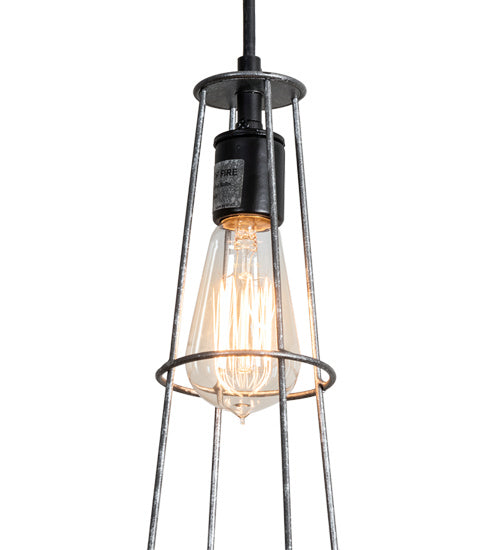 Meyda Tiffany 216776 One Light Pendant, Galvanized And Solar Black