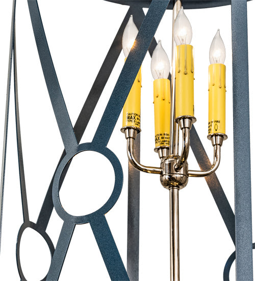 Meyda Tiffany 221843 Eight Light Pendant, Tempe Star And Polished Nickel