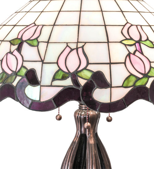 Meyda Tiffany 228791 Three Light Table Lamp, Mahogany Bronze