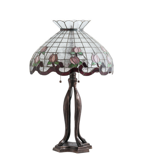 Meyda Tiffany 228799 Three Light Table Lamp, Mahogany Bronze