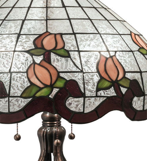 Meyda Tiffany 228799 Three Light Table Lamp, Mahogany Bronze