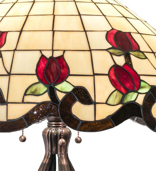 Meyda Tiffany 228801 Three Light Table Lamp, Mahogany Bronze
