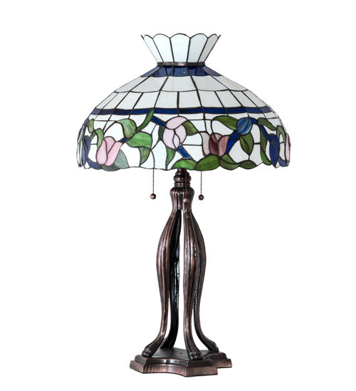 Meyda Tiffany 228803 Three Light Table Lamp, Mahogany Bronze