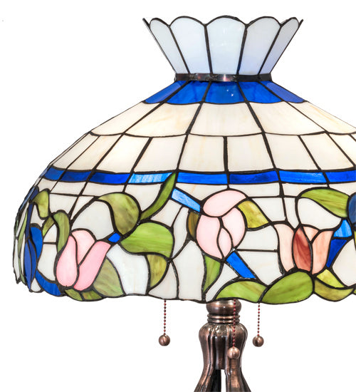 Meyda Tiffany 228803 Three Light Table Lamp, Mahogany Bronze