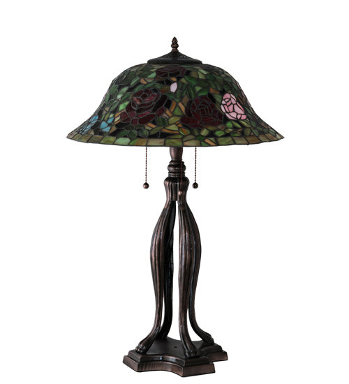 Meyda Tiffany 228817 Three Light Table Lamp, Mahogany Bronze