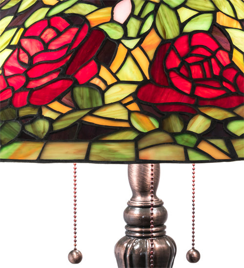 Meyda Tiffany 228817 Three Light Table Lamp, Mahogany Bronze